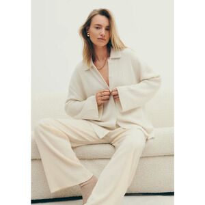 Reformation Fantino Cashmere Cardigan Sweater in Gossamer, Size S